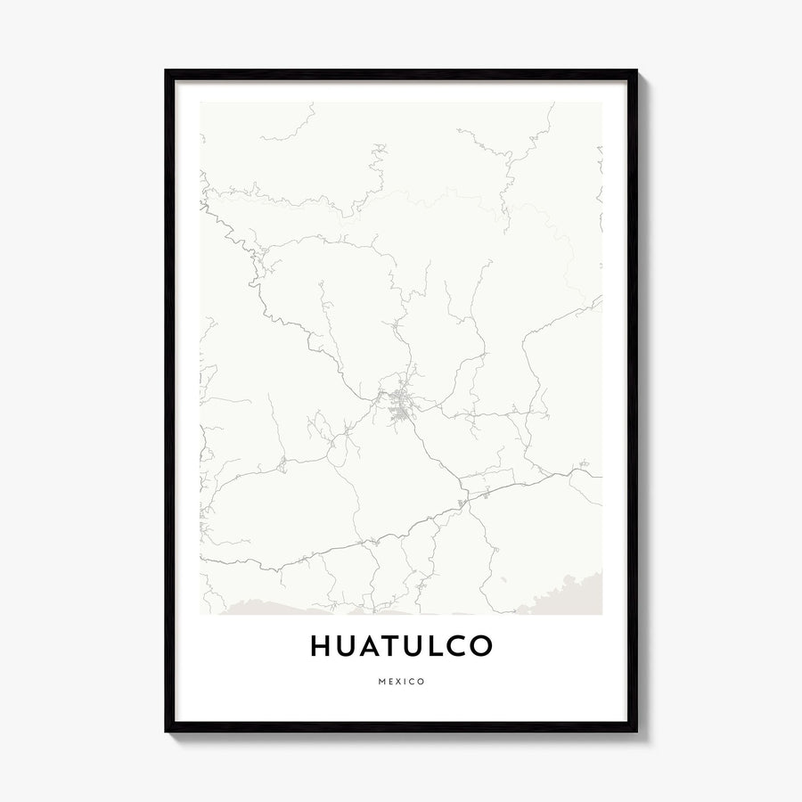 Huatulco Map Poster, framed poster mockup