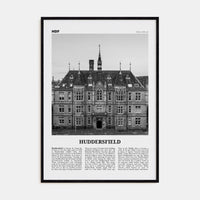 Huddersfield Poster Black Wood / 8x12 in Nbourhood Travel B&W Poster