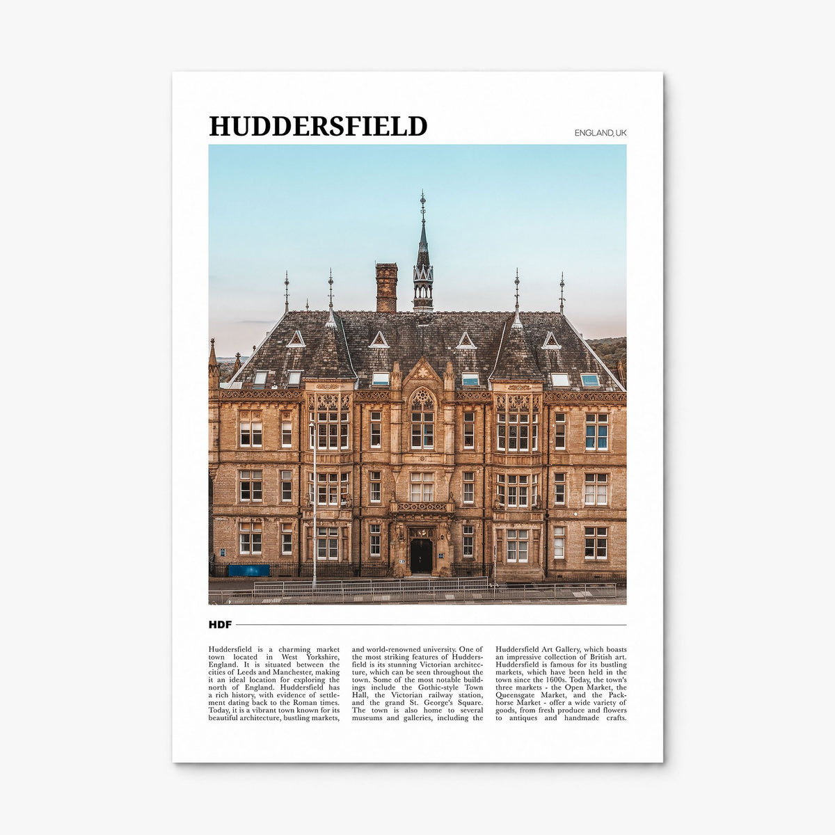 Huddersfield Travel Poster, print only (unframed)