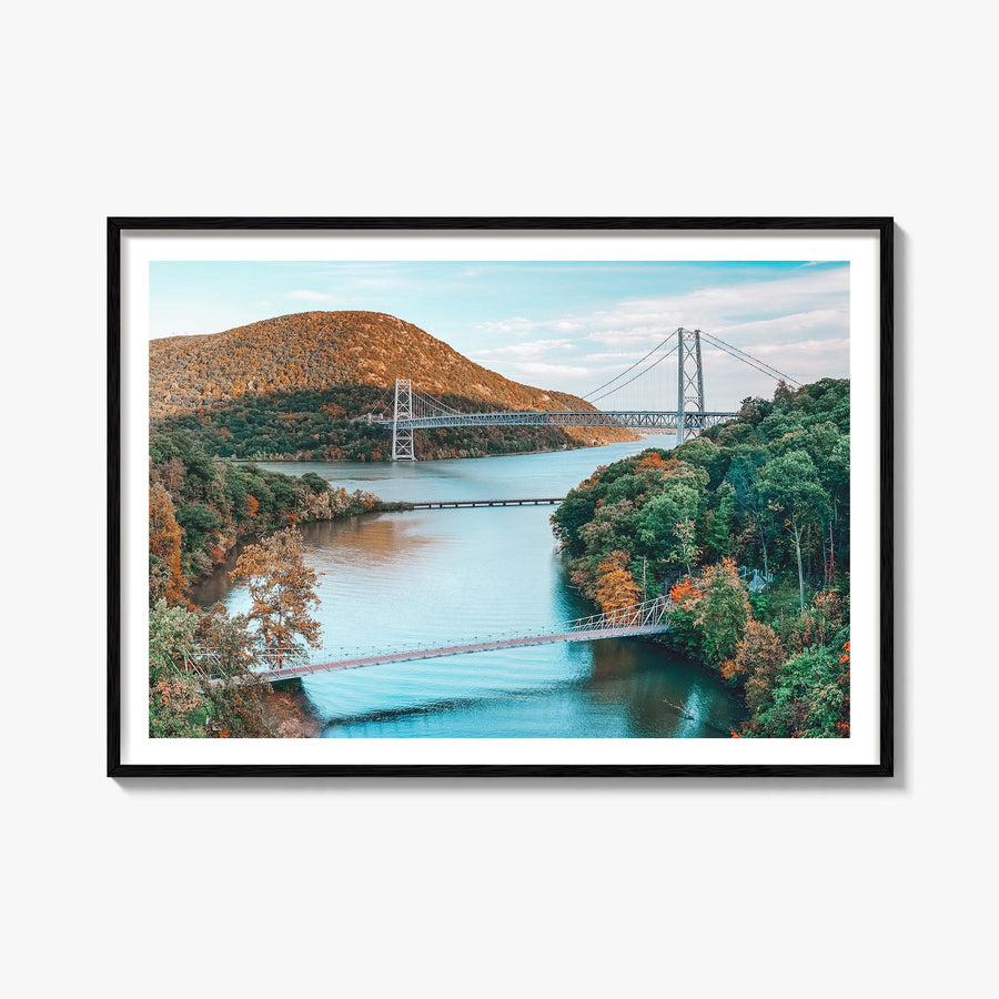 Hudson Valley colorful photo poster of New York, USA – horizontal wall art, unframed print shown in interior mockup