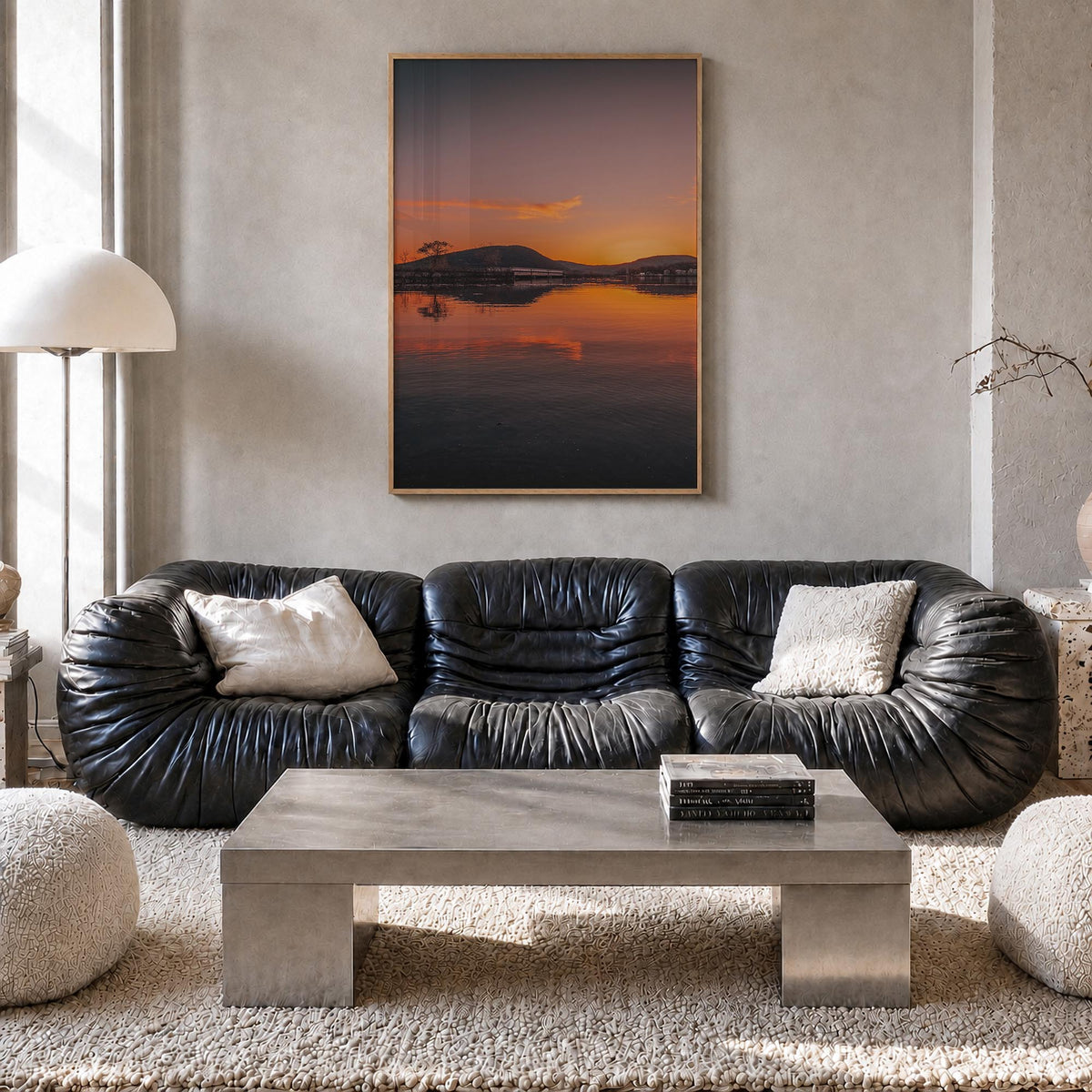 Hudson Valley no. 3 colorful photo poster of New York, USA – vertical wall art in natural wood frame, hanging on wall