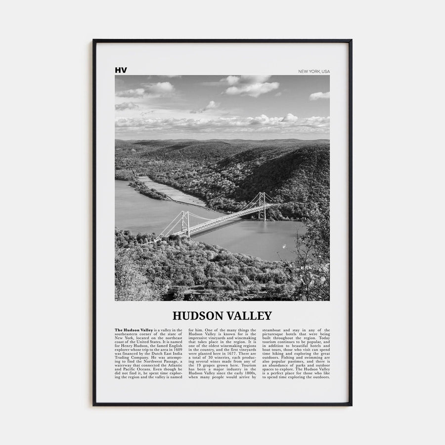 Hudson Valley Poster None / 8x12 in Nbourhood Travel B&W Poster