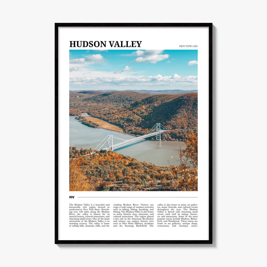 Hudson Valley Travel Poster, framed poster mockup