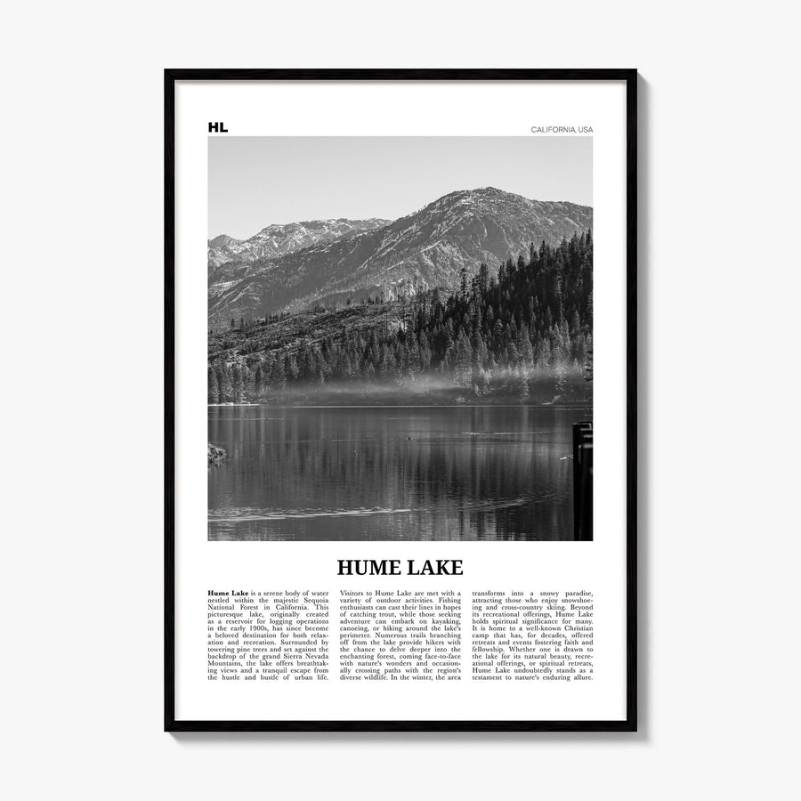 Hume Lake Newspaper Poster, framed poster mockup