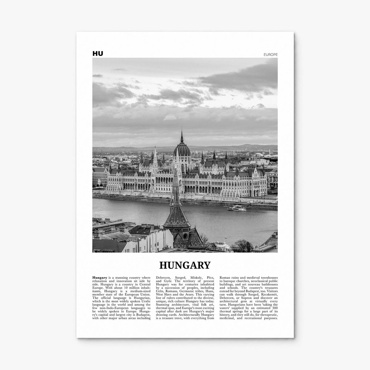 Hungary Newspaper Poster, print only (unframed)