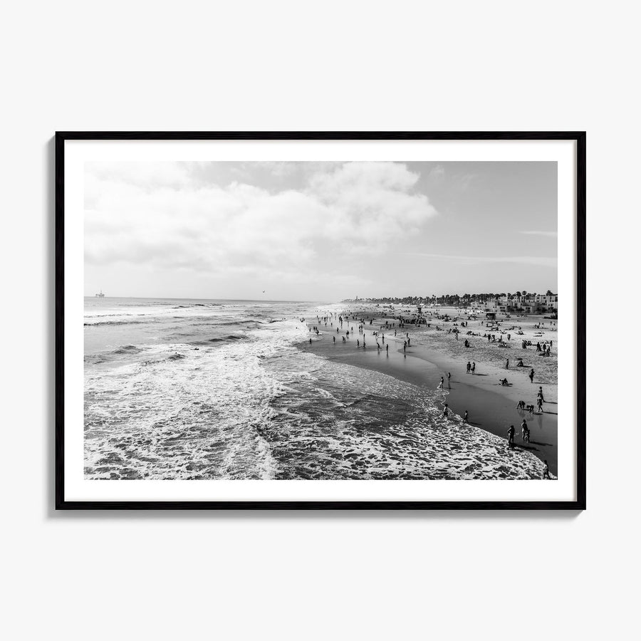 Huntington Beach Photo Poster, framed poster mockup, white border
