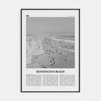 Huntington Beach No 2 Poster None / 8x12 in Nbourhood Travel B&W Poster