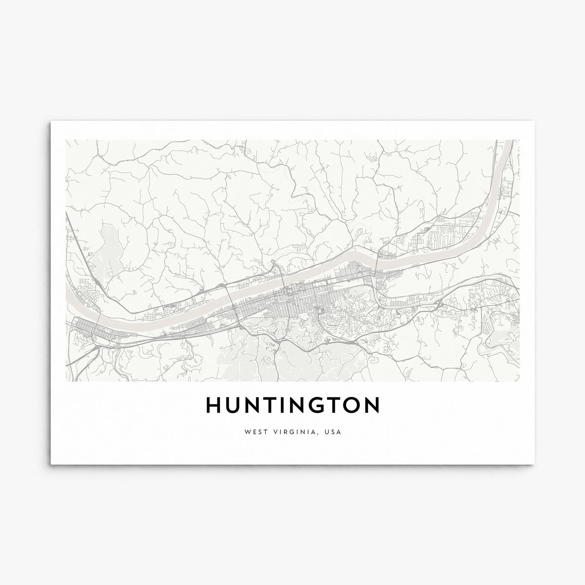 Huntington, West Virginia Map Poster, print only (unframed)