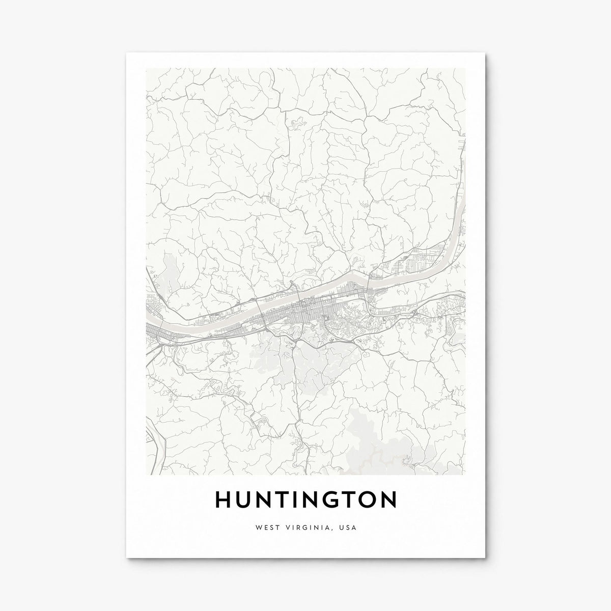 Huntington, West Virginia Map Poster, print only (unframed)
