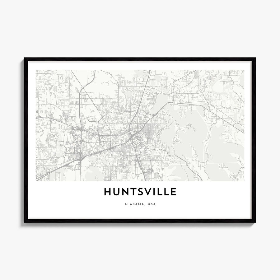 Huntsville Map Poster, framed poster mockup
