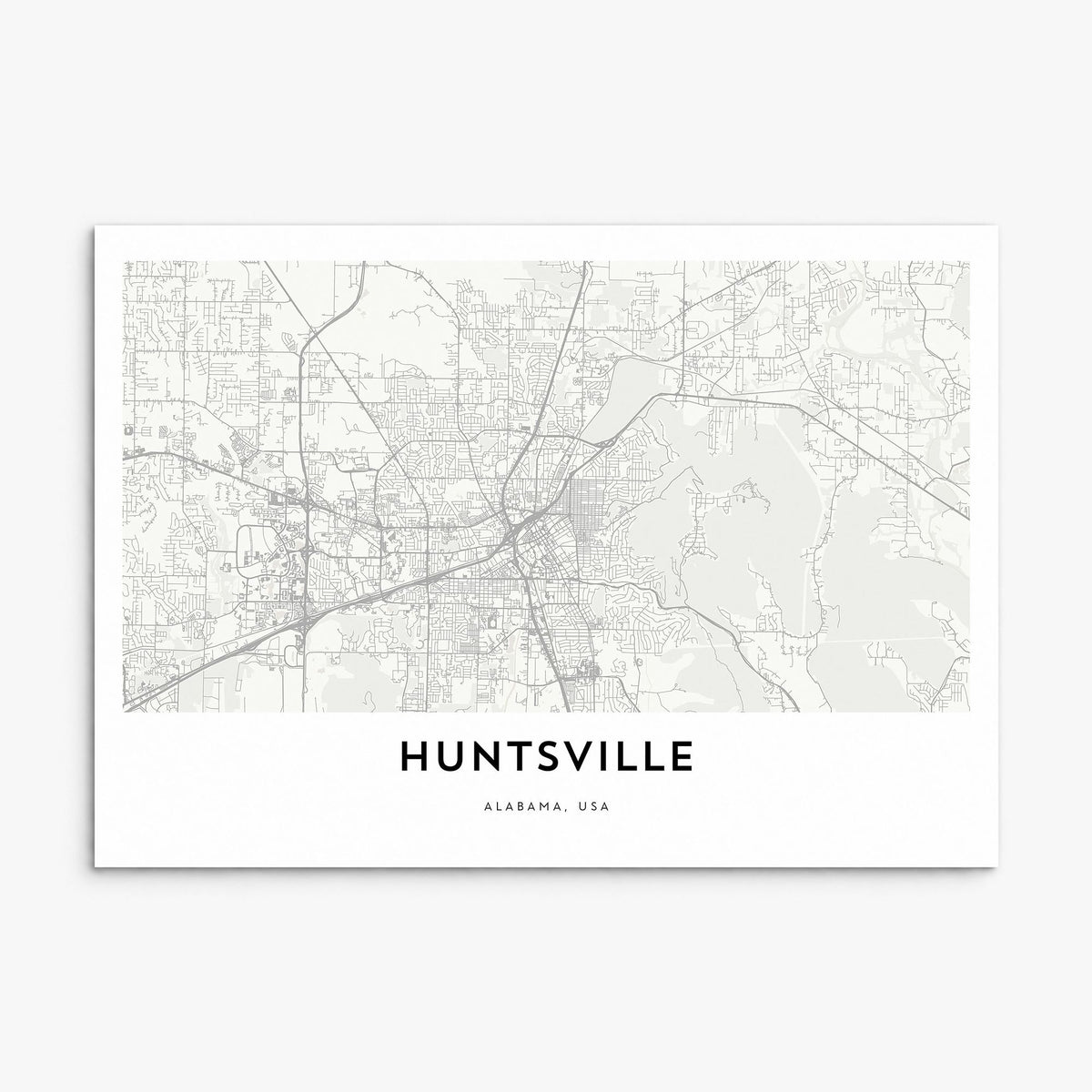 Huntsville Map Poster, print only (unframed)