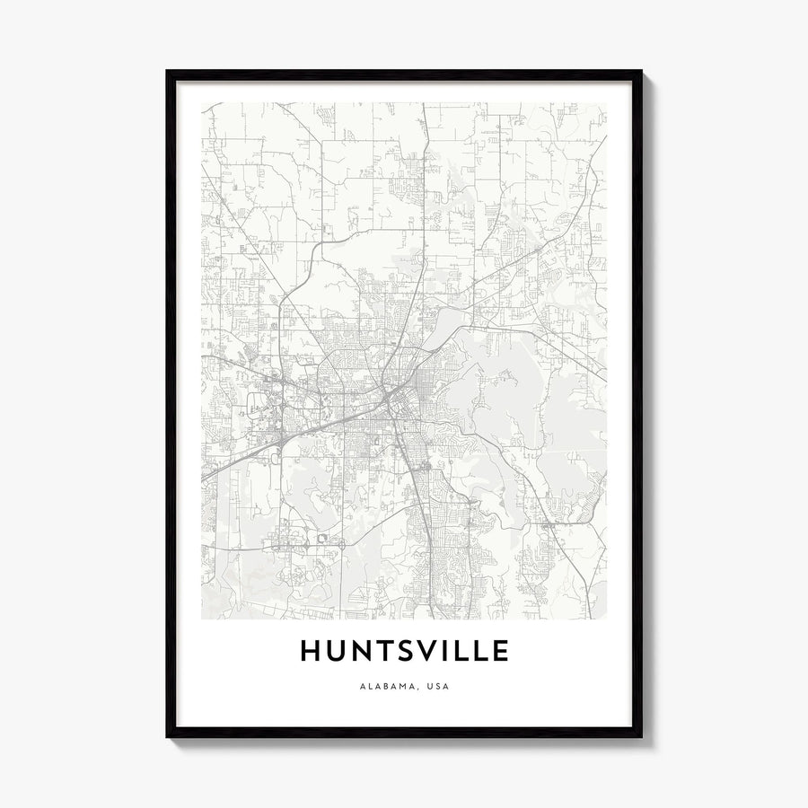 Huntsville Map Poster, framed poster mockup