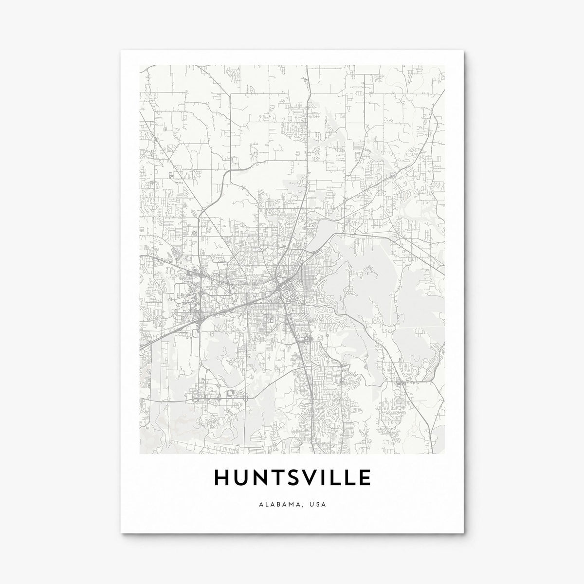 Huntsville Map Poster, print only (unframed)