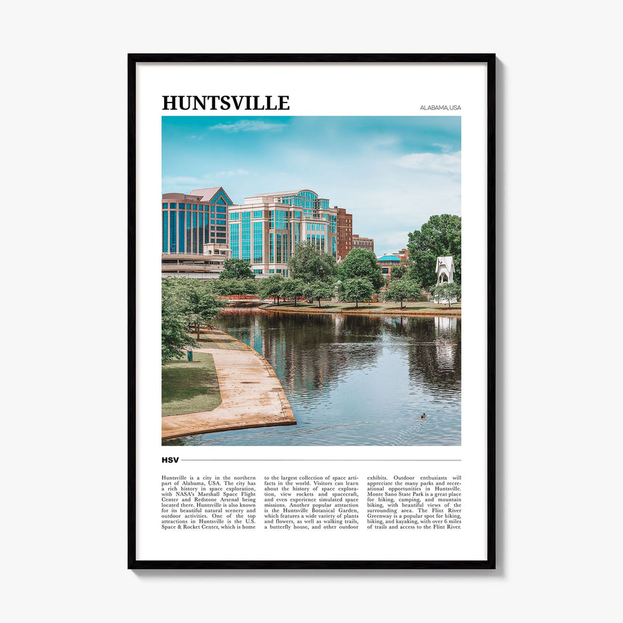 Huntsville Travel Poster, framed poster mockup