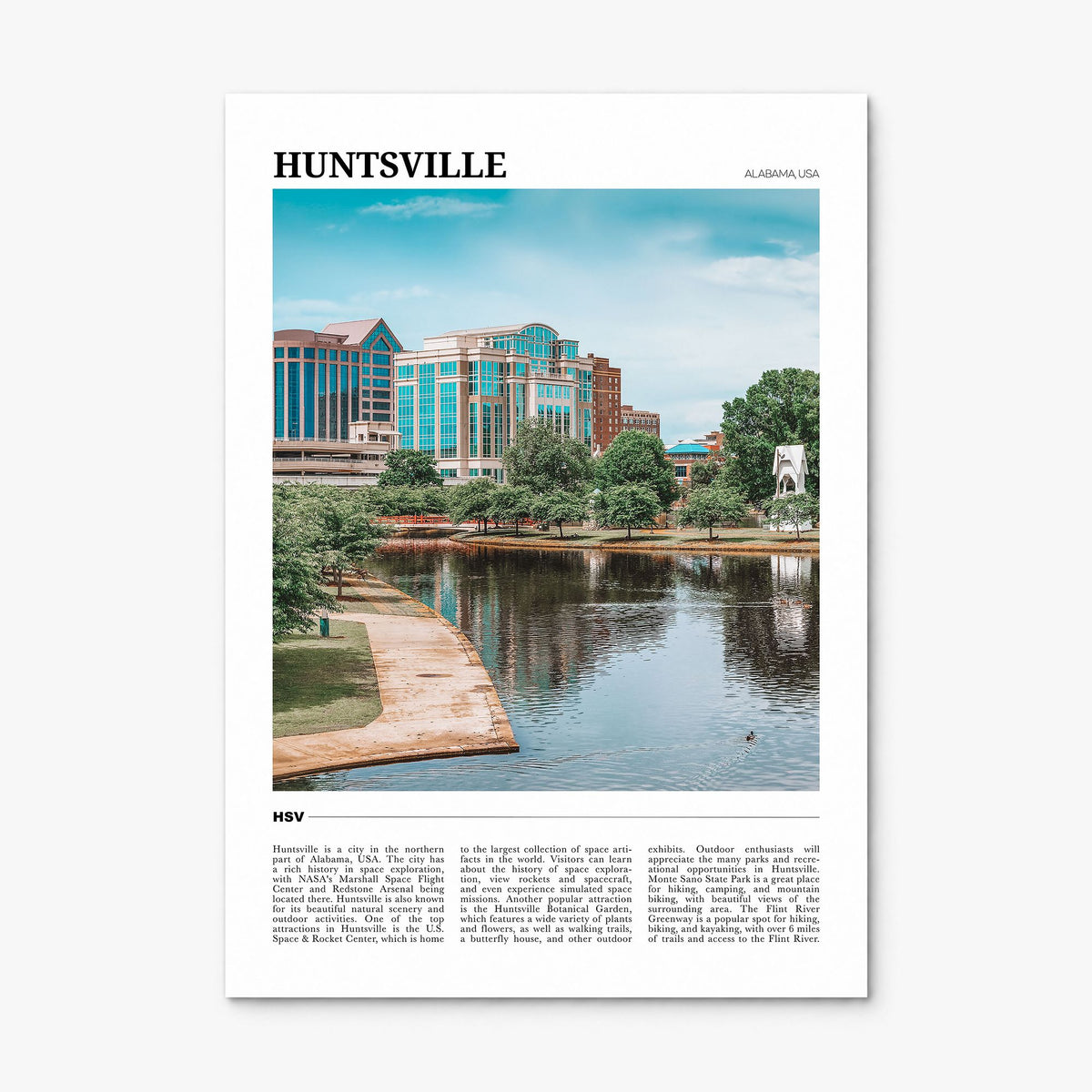 Huntsville Travel Poster, print only (unframed)