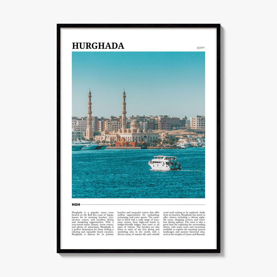 Hurghada Travel Poster, framed poster mockup