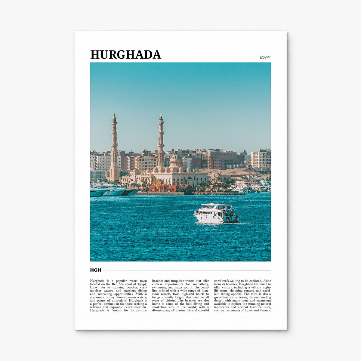 Hurghada Travel Poster, print only (unframed)