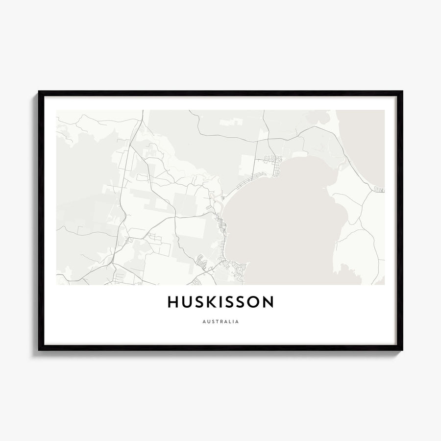 Huskisson Map Poster, framed poster mockup