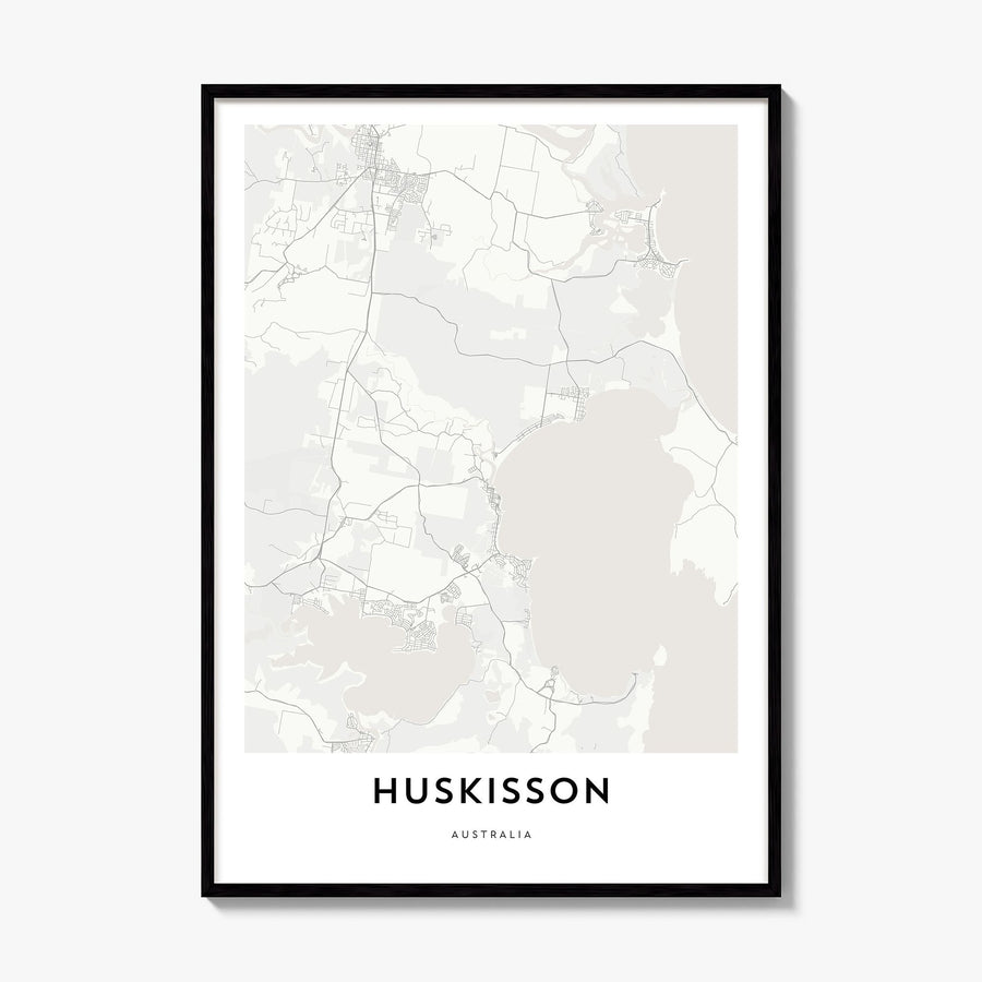 Huskisson Map Poster, framed poster mockup