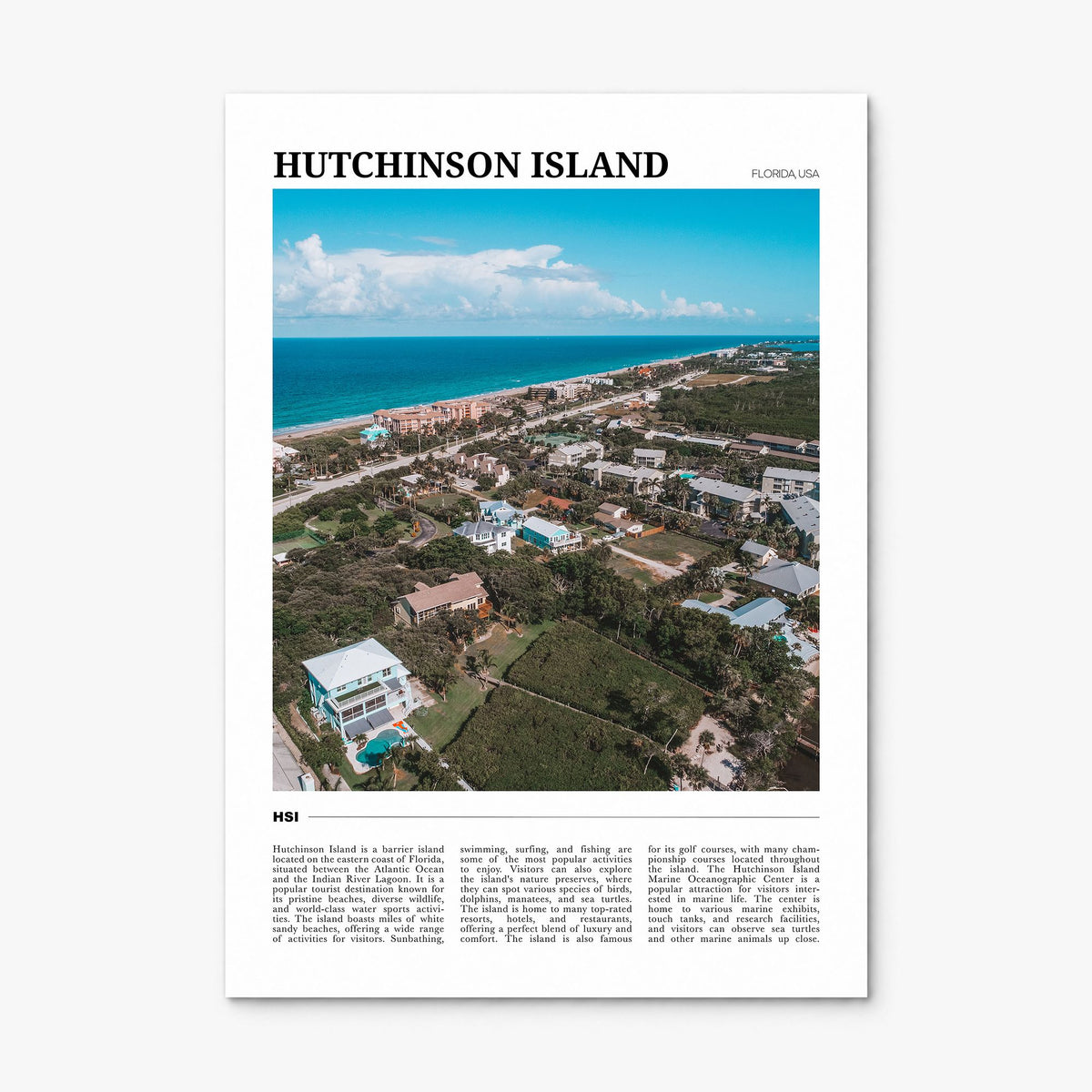 Hutchinson Island Travel Poster, print only (unframed)