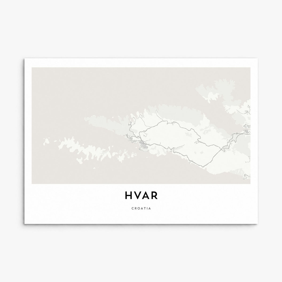 Hvar Map Poster, print only (unframed)