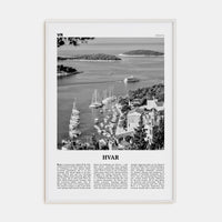 Hvar Poster White Wood / 8x12 in Nbourhood Travel B&W Poster