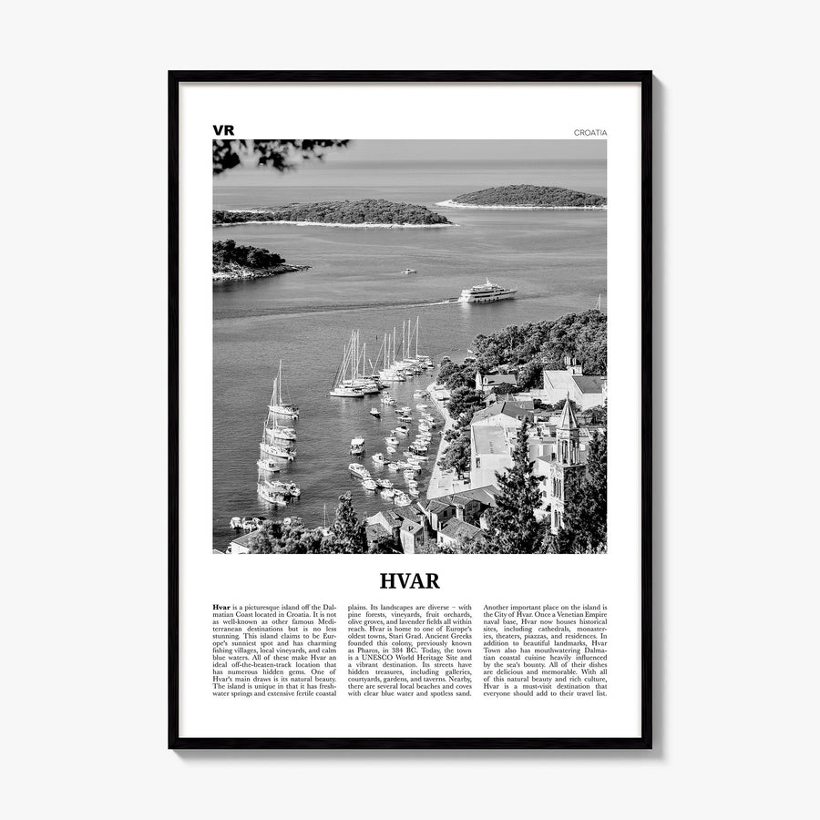 Hvar Newspaper Poster, framed poster mockup