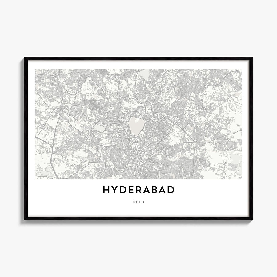 Hyderabad Map Poster, framed poster mockup