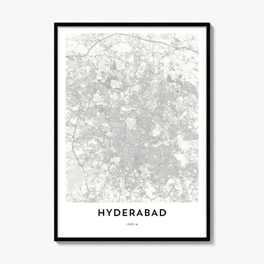 Hyderabad Map Poster, framed poster mockup