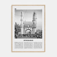 Hyderabad Poster Natural Wood / 8x12 in Nbourhood Travel B&W Poster