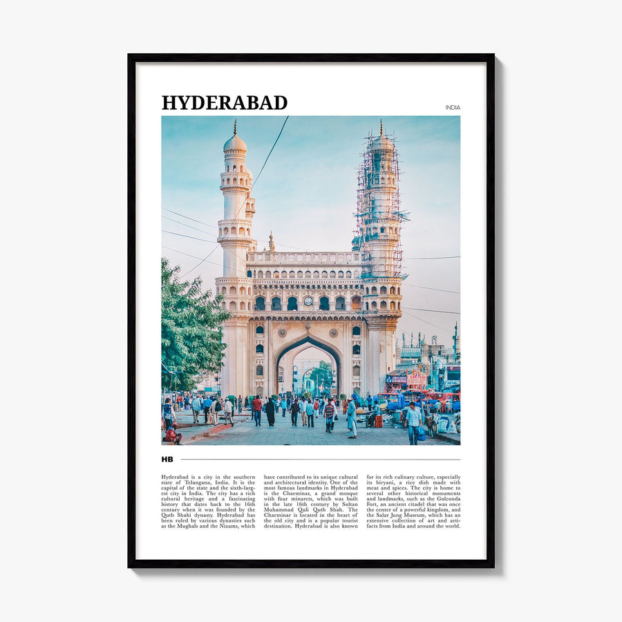 Hyderabad Travel Poster, framed poster mockup