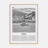 Hydra Poster Natural Wood / 8x12 in Nbourhood Travel B&W Poster