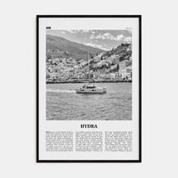 Hydra Poster Black Wood / 8x12 in Nbourhood Travel B&W Poster