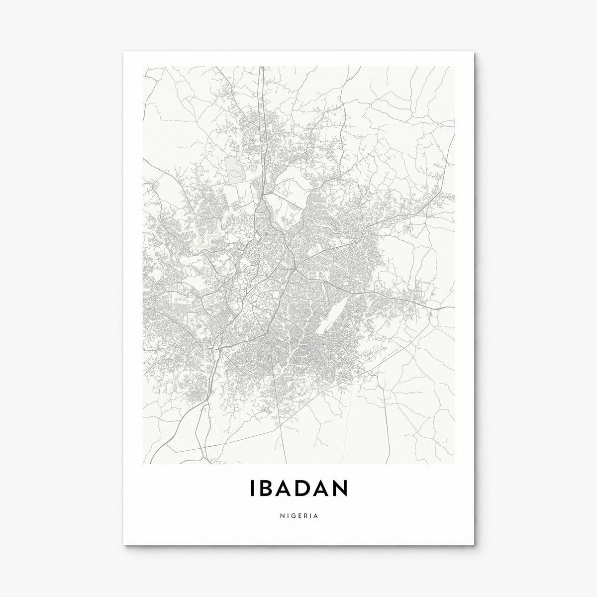 Ibadan Map Poster, print only (unframed)