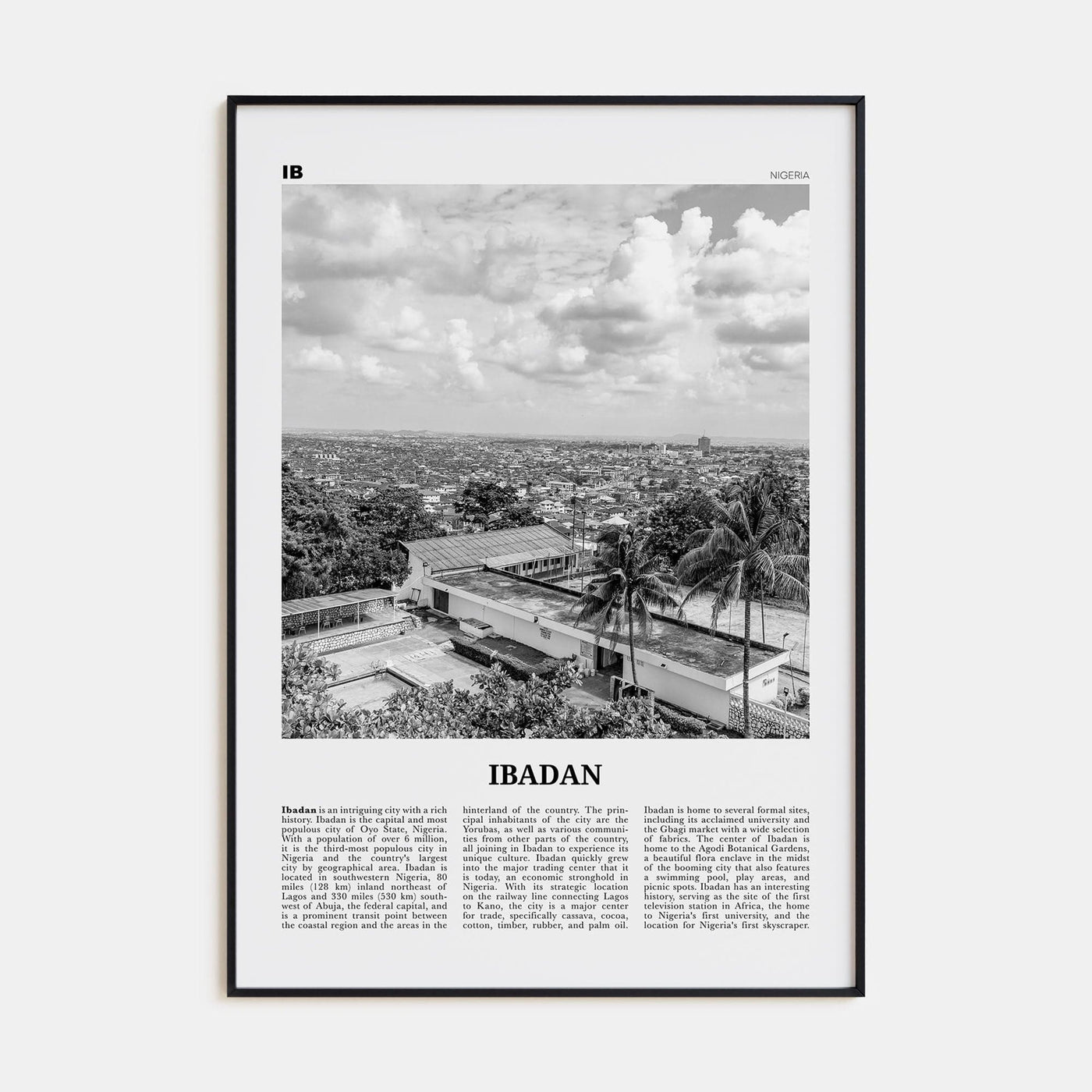 Ibadan Poster None / 8x12 in Nbourhood Travel B&W Poster