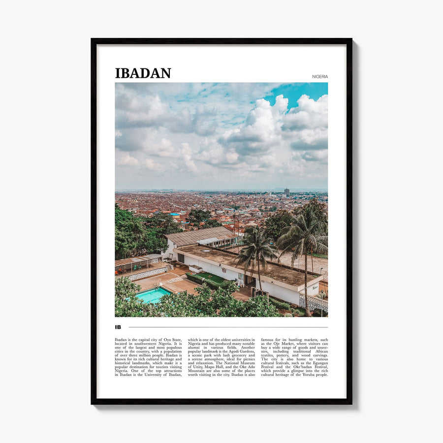 Ibadan Travel Poster, framed poster mockup