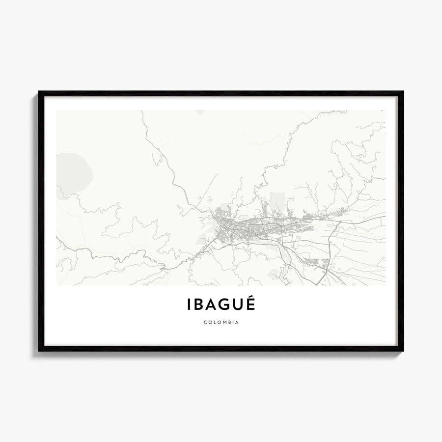 Ibagué Map Poster, framed poster mockup