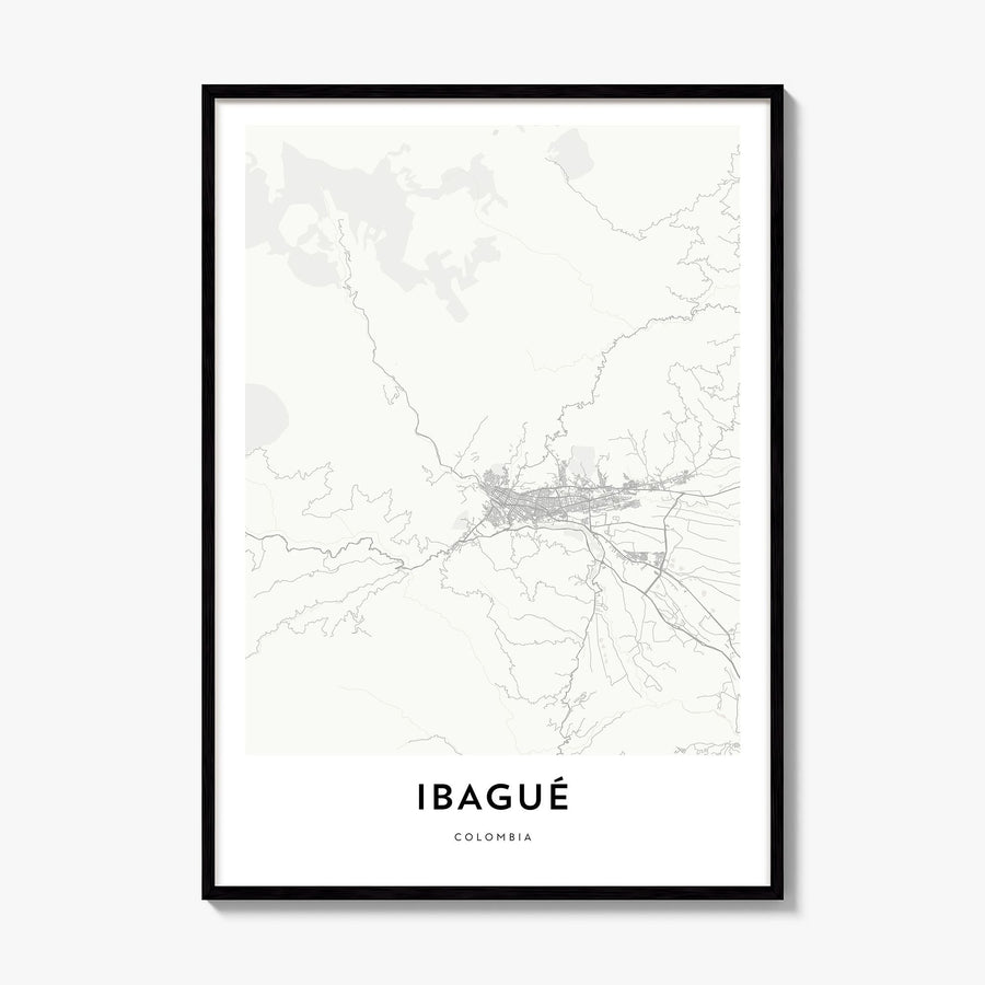 Ibagué Map Poster, framed poster mockup