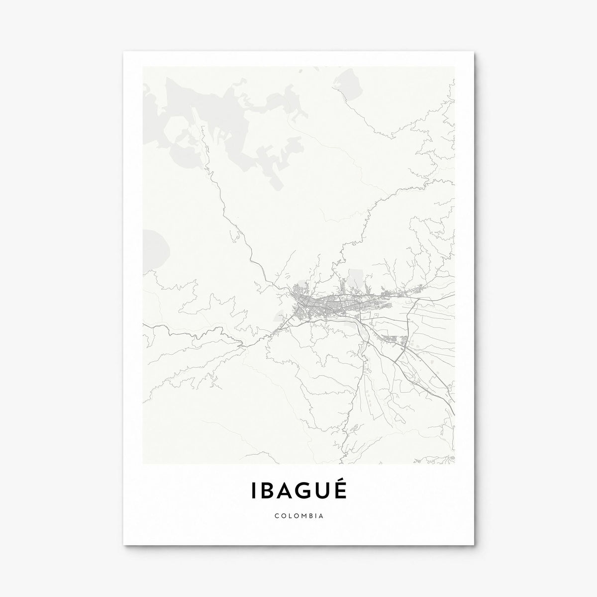 Ibagué Map Poster, print only (unframed)