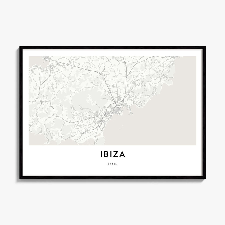 Ibiza Map Poster, framed poster mockup