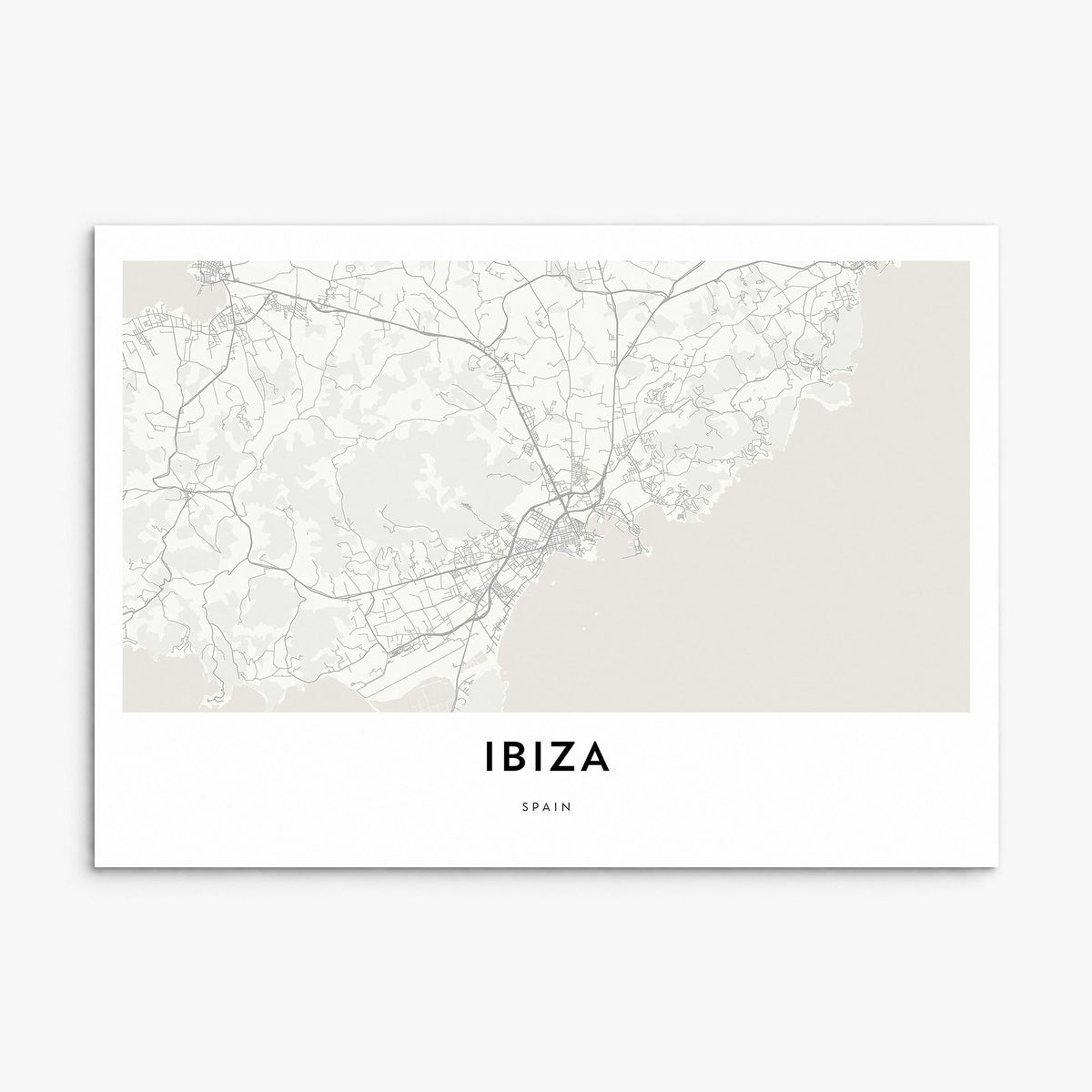 Ibiza Map Poster, print only (unframed)