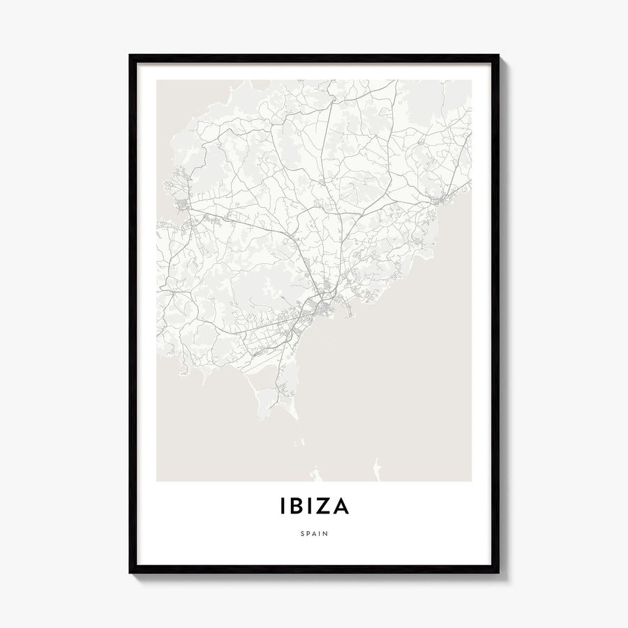 Ibiza Map Poster, framed poster mockup