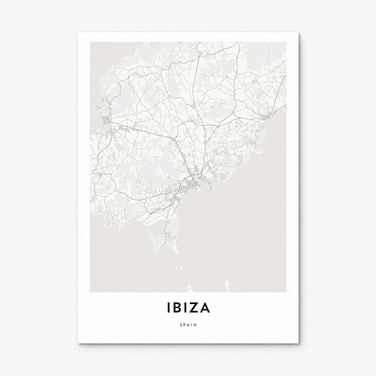 Ibiza Map Poster, print only (unframed)