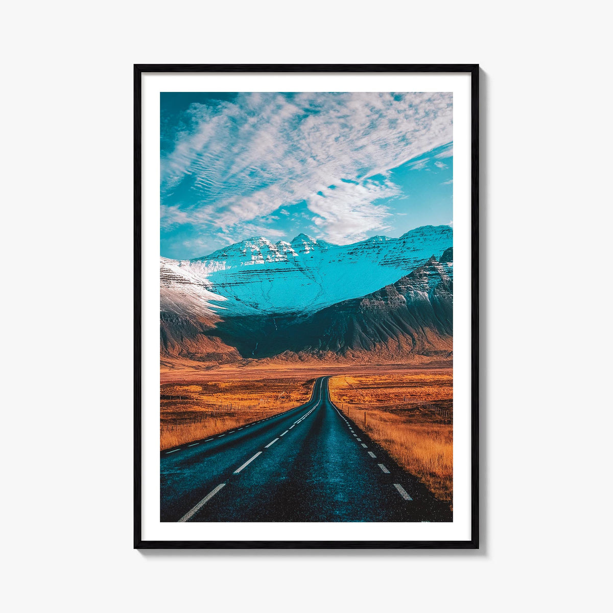 Iceland colorful photo poster of Europe – vertical wall art, unframed print shown in interior mockup