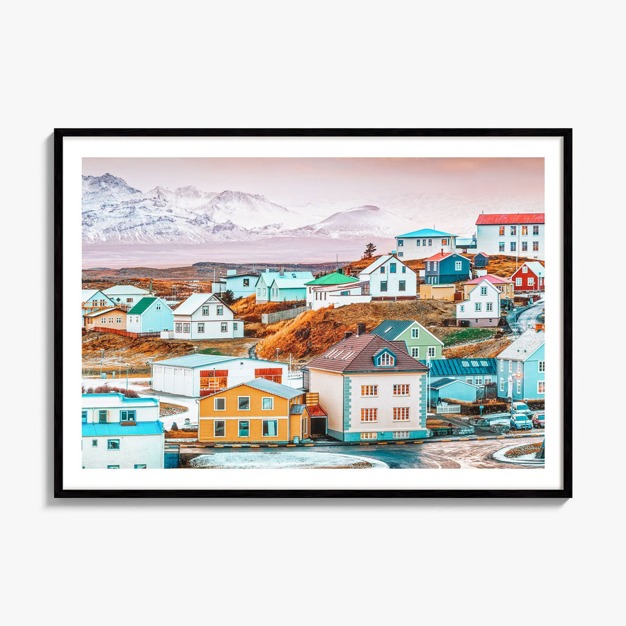 Iceland Photo Poster, framed poster mockup, white border