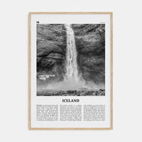 Iceland No 1 Poster Natural Wood / 8x12 in Nbourhood Travel B&W Poster