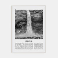 Iceland No 1 Poster White Wood / 8x12 in Nbourhood Travel B&W Poster