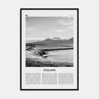 Iceland No 2 Poster Black Wood / 8x12 in Nbourhood Travel B&W Poster