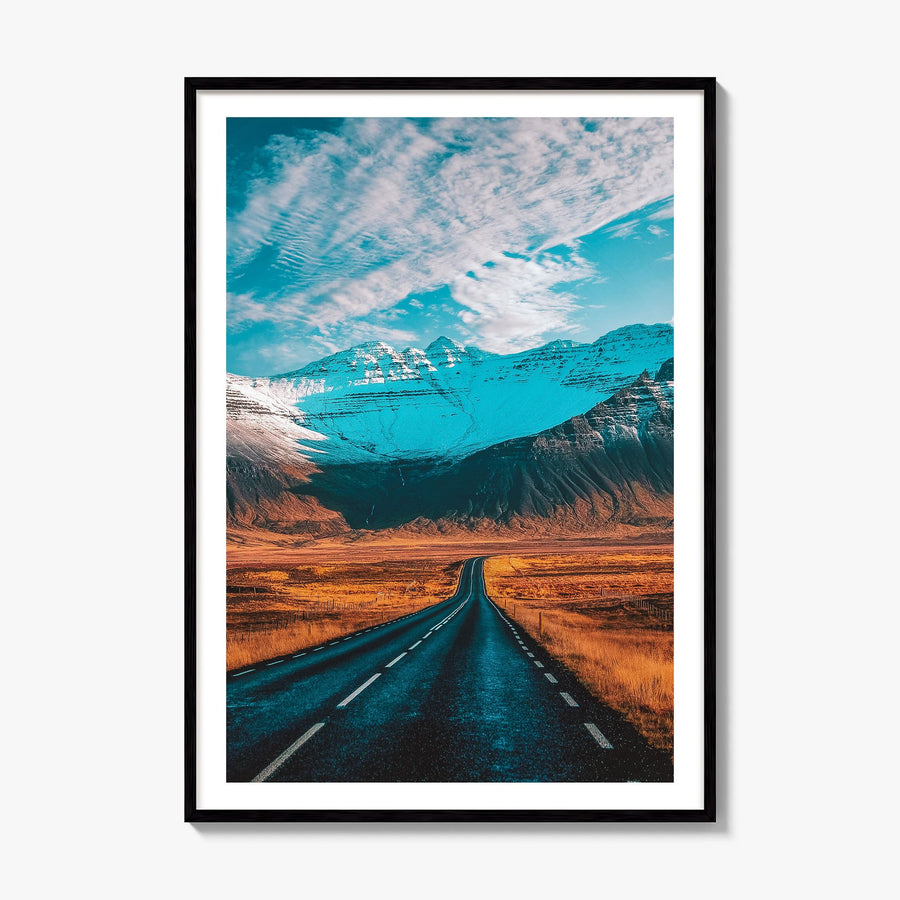 Iceland Photo Poster, framed poster mockup, white border
