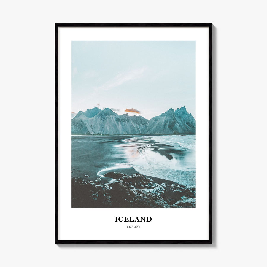 Iceland Classic Poster, framed poster mockup